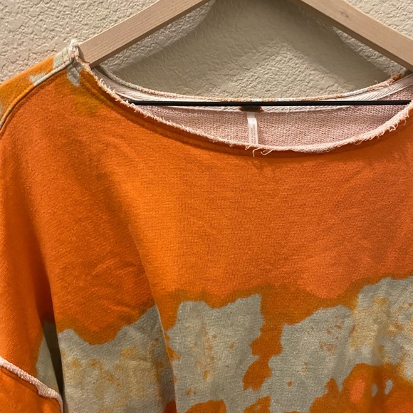 Free People Feels Right Pullover in Orange Tie Dye, Oversized, Slouchy, Size S - Picture 5 of 8